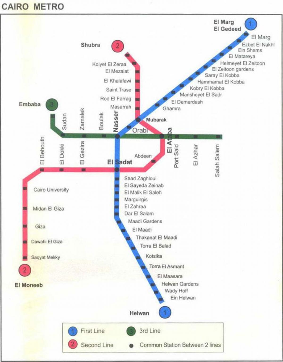 metroul din cairo arată hartă